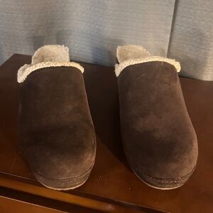CROCS Brown Faux Suede Mules